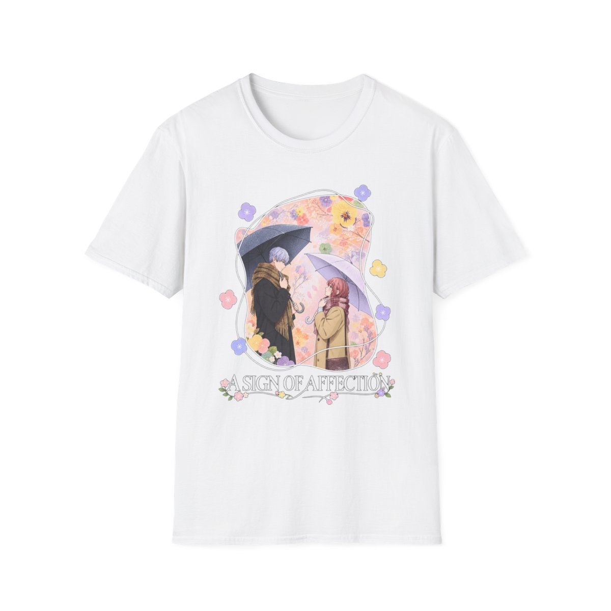 Moonlit Romance illustration T-Shirt | 'Sign of Affection' floral design | A Sign of Affection Anime Merch - Official T-Shirts merchandise