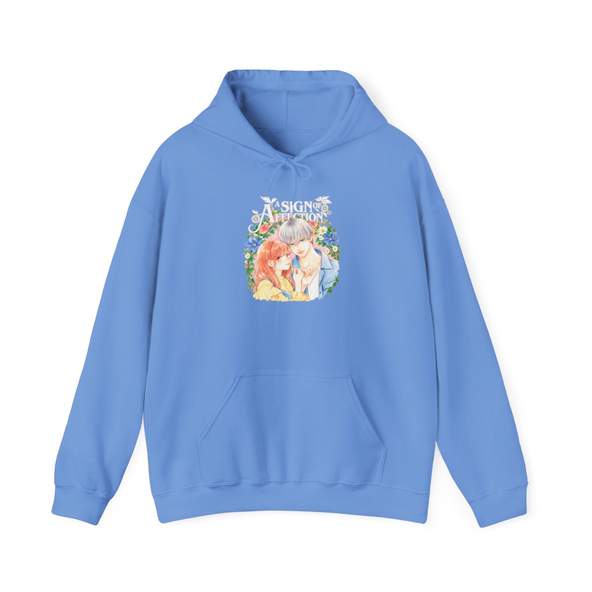 Floral Mermaid Embrace Hoodie | Mermaid Couple Illustration Hoodie | A Sign of Affection Anime Merch - alternate angle 2, merchandise