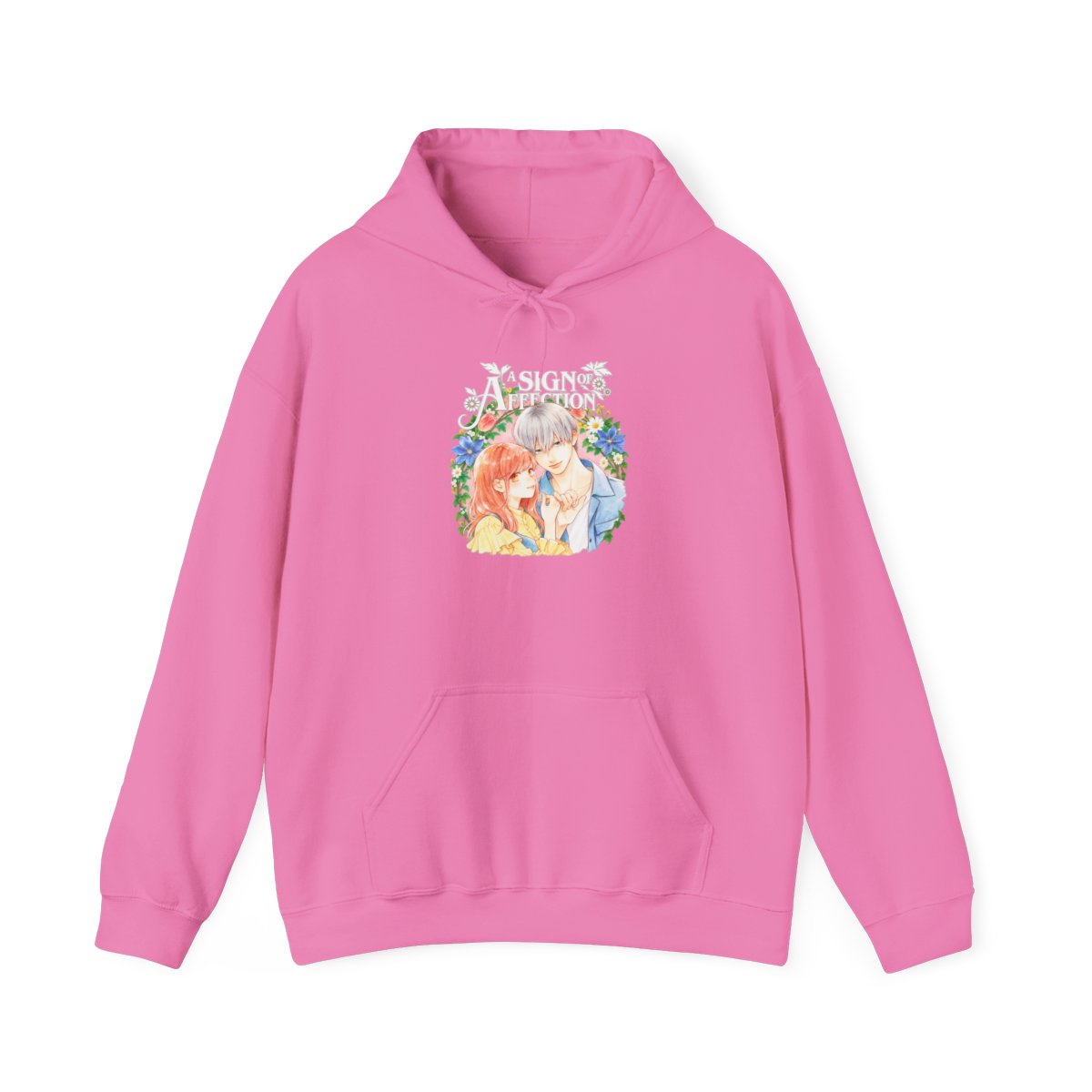 Floral Mermaid Embrace Hoodie | Mermaid Couple Illustration Hoodie | A Sign of Affection Anime Merch - alternate angle 3, merchandise
